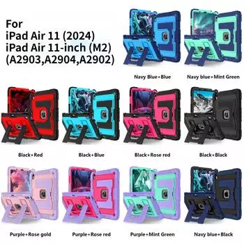 Прочный защитный чехол для iPad Air 11 (2024)/iPad Air 11 дюймов (M2)/(А2903,А2904,А2902). Яркие цвета, трехслойная защита, многоугольная подставка iPad Air 11 (2024)