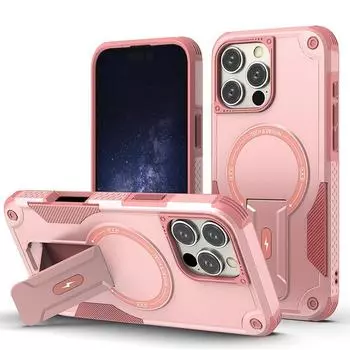 Прочный защитный чехол-кронштейн для iPhone 16 Pro Max 15 14 13 12 11 для Magsafe Strong Magnetic Wireless Charger Phone Bumper Cover iPhone 16 Pro Max серый