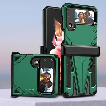 Прочный защитный чехол с подставкой для Samsung Galaxy Z Flip 4 5g Flip4 Модный противоударный чехол Funda Coque for Galaxy Z Flip 4 розового золота