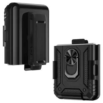 Прочный защитный чехол с защитой от падения для Samsung Galaxy Z Flip 3 5g Flip3, нескользящая сумка-держатель с зажимом для ремня для Samsung Z Flip 3 for Galaxy Z Flip 3 чёрный