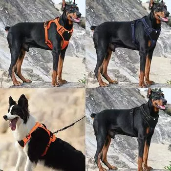 Прочный жилет для больших собак, шлейка, взрывобезопасная, тактическая, нагрудные ремни для домашних животных, светоотражающие шлейки для лабрадоров, борзых, аксессуары для собак S коричневый