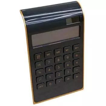 Прочный ЖК-экран для расчета, гладкая поверхность, золотая рамка, двойной источник питания, настольный калькулятор, школьные принадлежности, солнечная батарея чёрный
