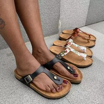 Продам пробковые женские сандалии, летняя пляжная обувь на плоской подошве, уличные черные женские шлепанцы, модные шлепанцы, большие размеры 40, 41 39 белый