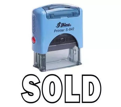 ПРОДАНА Самостоятельная чернильная резиновая печать Офисная стационарная индивидуальная блестящая печать Impression Area 14 mm x 38 mm чёрный