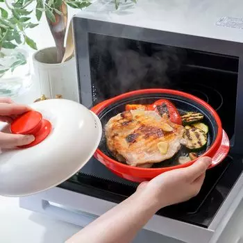 продано Rangemate RANGEMATE Микроволновая печь с технологией книги рецептов Ассортимент рыбы на гриле Круглая форма Rangemate Гриль Rangemate [Напрямую красный