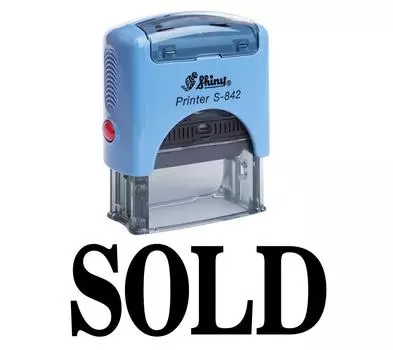 ПРОДАНО Самоклеящаяся резиновая печать на заказ Блестящая офисная стационарная печать Impression Area 14 mm x 38 mm чёрный