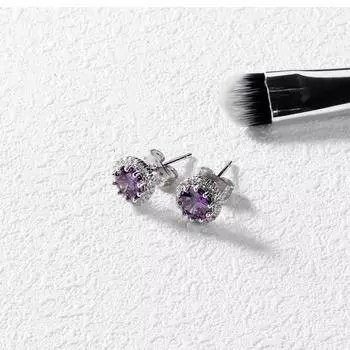 Продавец ювелирных изделий девушки 12 цветных круглых разноцветных кубических циркониевых сережек для женщин и дам серьги-гвоздики для женщин