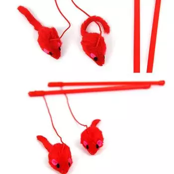 Продажа игрушки для кошек, милый дизайн, мышка, дразнящая палочка, пластиковая игрушка для котенка