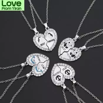 Продажа подвески в виде дельфина, пингвина, якоря, ожерелья со стразами «Любовь лучших друзей» для лучших друзей, модные ювелирные изделия, юбилейное ги