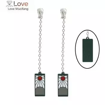 Продажа японских аниме-клипс для ушей Demon Slayer Blade Tanjiro акриловые серьги для мужчин и женщин Косплей Ювелирные изделия
