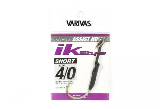 Распродажа Короткие крючки Seriola Rigged Assist Hooks Varivas IK Style, размер 4/0 (6314)