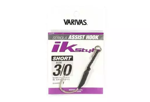 Распродажа Короткие крючки Seriola Rigged Assist Hooks Varivas IK Style, размер 3/0 (6307)