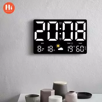 Продажи Большой экран настенные часы датчики давления воздуха температура и влажность воздуха многофункциональные цветные погодные часы