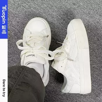 Product Xiaoxiangfeng little white shoes women s 2025 spring new shoes women s versatile niche students white thick baseplate shoes 35