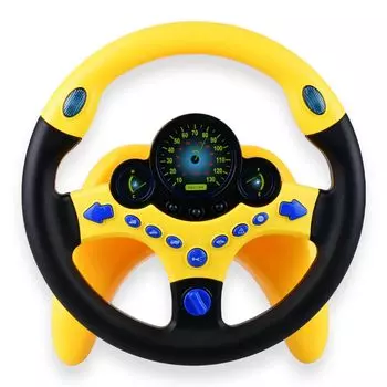 продукт развивающая игрушка игрушечный руль с функцией регулировки громкости игрушечный руль подарок желтый No-brand Детский