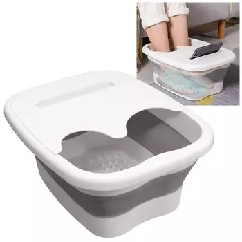 продукт складная ванночка для ног ведро ванночка для ног расслабляющая с термохарактеристиками для улицы 40 см x 32 см x крышка без указания бренда, белая, 17 см, DK-233 белый
