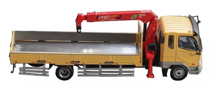Продукты Gaincorp Mitsubishi Fuso Fighter с желтой цементной трубой и деревянной отделкой 1/64 (1024) Кран, (Включает коробку), Модель, KS082-489