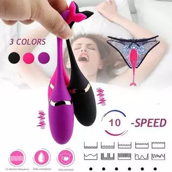 Продукты Зарядка через USB Беспроводной пульт дистанционного управления Вибрирующее яйцо Пара Веселое дразнящее сенсорное прикосновение Головастик «Рыбий хвост»