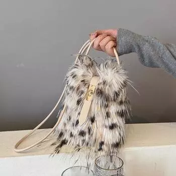 Продвинутая осенне-зимняя сумка с меховым принтом, удобная наплечная сумка, модная универсальная сумка через плечо