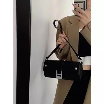 Продвинутая женская сумка на плечо для поездок на работу, простая однотонная женская сумка с клапаном, весенняя модная