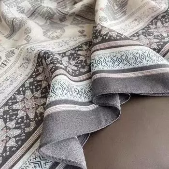 Продвинутый серый печатный шарф модная шаль пляжное полотенце винтажный шарф розовый