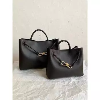 Продвинутый стиль Lazy Old Money и новый предмет, высококачественная сумка-тоут из коровьей кожи с галстуком-бабочкой, сумка через плечо на одно плечо 31x12x23cm коричневый