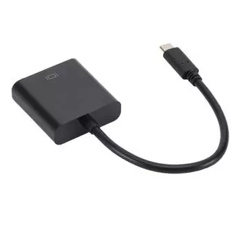 Проекционная линия типа C-мама VGA-адаптер USB C-VGA конвертер для ноутбука/компьютера чёрный