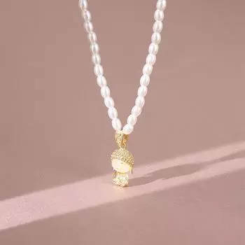 Проекционное ожерелье Будды Сяомэн для женщин, в ретро этническом стиле, универсальная жемчужная цепочка на ключицу, такой же стиль