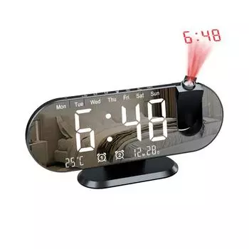 Проекционный будильник для спален, цифровой будильник с питанием от USB и поворотом на 180 градусов