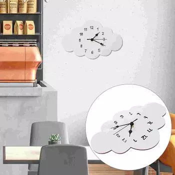 Проекционный будильник в виде облака для спальни, настенный декоративный скандинавский стиль, украшение для гостиной, белое 30x20x3.9CM белый
