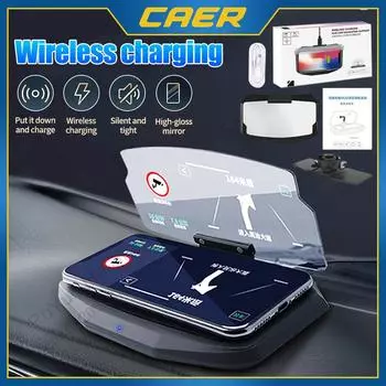 Проекционный дисплей для автомобиля, крепление для навигации, беспроводная зарядка, держатель телефона для iPhone, проектор HD, электронные аксессуары