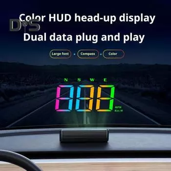 Проекционный дисплей HUD для автомобиля, простая настройка, автоматически затемняющийся цифровой GPS-спидометр, проекционный дисплей на лобовое стекло автомобиля чёрный