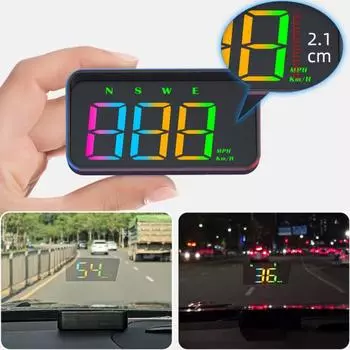 Проекционный дисплей HUD для автомобиля, простая настройка, автоматически затемняющийся цифровой GPS-спидометр, проекционный дисплей на лобовое стекло автомобиля чёрный
