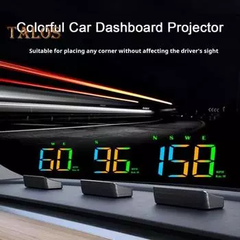 Проекционный дисплей HUD для автомобиля, простая настройка, автоматически затемняющийся цифровой GPS-спидометр, проекционный дисплей на лобовое стекло автомобиля чёрный