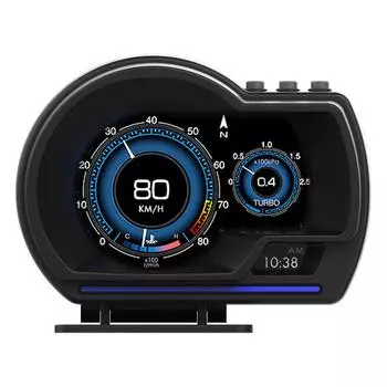 Проекционный дисплей OBD2+GPS Smart Gauge Car HUD спидометр Turbo RPM сигнализация для автомобиля грузовика белый