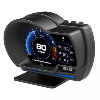 Проекционный дисплей OBD2+GPS Smart Gauge Car HUD спидометр Turbo RPM сигнализация для автомобиля грузовика чёрный