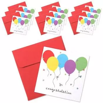 Проекционный дизайн мини поздравительная открытка 10р + конверт 10р, воздушный шар поздравление, 1 комплект