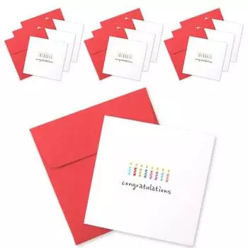 Проекционный дизайн мини поздравительная открытка 10шт + конверт 10шт, свеча поздравление, 1 комплект