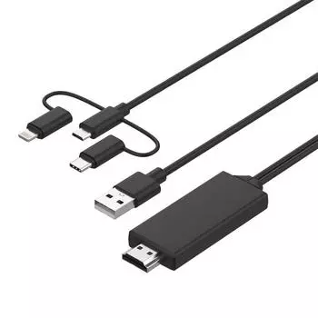 Проекционный кабель для смартфона и HDMI, адаптер зеркального отображения телефона 1080P на телевизор, совместимый со смартфоном/планшетом
