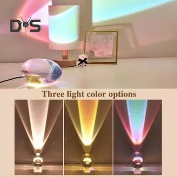 Проекционный ночник с красочными световыми эффектами, регулируемый небольшой размер, USB, декоративная настольная лампа, лампа Angel Eye Small