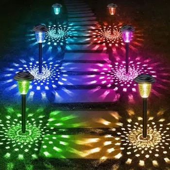 Проекционный солнечный напольный светильник для двора, ландшафтное освещение, наружное освещение, садовый газонный светильник Warm