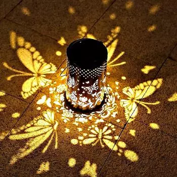 Проекционный солнечный садовый светильник IP65 Водонепроницаемый бабочка Солнечный уличный фонарь Металлический бабочка светодиодный фонарь для патио газон дорожка