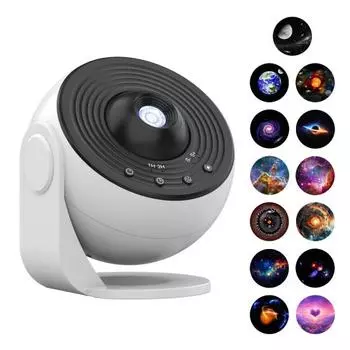 Проекционный светильник с Bluetooth, таймером, вращением на 360 градусов, регулируемым фокусом, потолочным ночником, звездным проектором ordinary чёрный