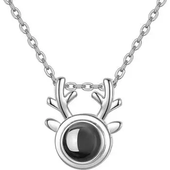 Проекция держит вас на всем пути с вами Ожерелье из рогов Женская ключичная цепочка Студенческая подвеска на шею Цепочка для свитера