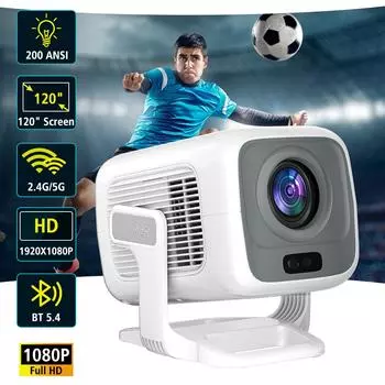 Проекция Full HD с автофокусом, трапецеидальным искажением, поворотным типом, 1920X1080P, Android 11.0, HIFI-динамиком, домашним кинотеатром, WIFI 6 BT 5.4, ЖК-проектором