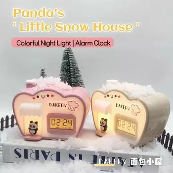 Проекция звездного неба в форме хлеба, будильник, ночник, украшение для спальни, атмосфера, настольная лампа, подарок на Рождество и Хэллоуин для девочки 1PCS