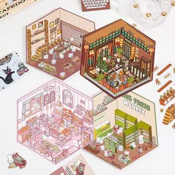 Проект «Сделай сам» 3D-наклейки для дома для взрослых и детей, забавные наклейки для мультфильмов, наклейки для снятия стресса, миниатюрные наклейки для сцен