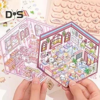 Проект «Сделай сам» 3D-наклейки для дома для взрослых и детей, забавные наклейки для мультфильмов, наклейки для снятия стресса, миниатюрные наклейки для сцен A