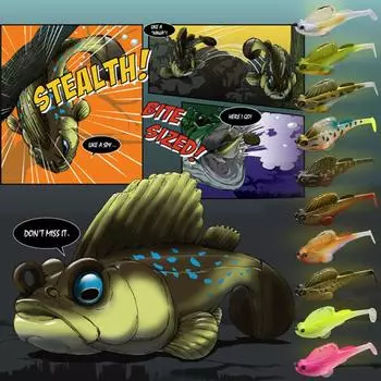 (проектор)10 стилей Прыгающая рыба Рыбалка Хвост мягкий Невисящий низ Мягкий one size