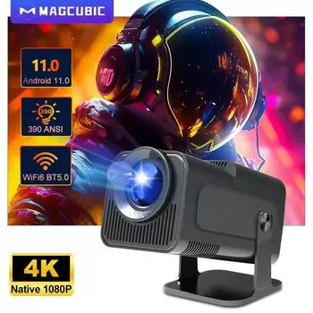 Magcubic 4K Android 11 проектор Native 1080P 390ANSI HY320 Mini Dual Wifi6 BT5.0 1920*1080P Cinema портативный проектор обновленный HY300 EU Plug